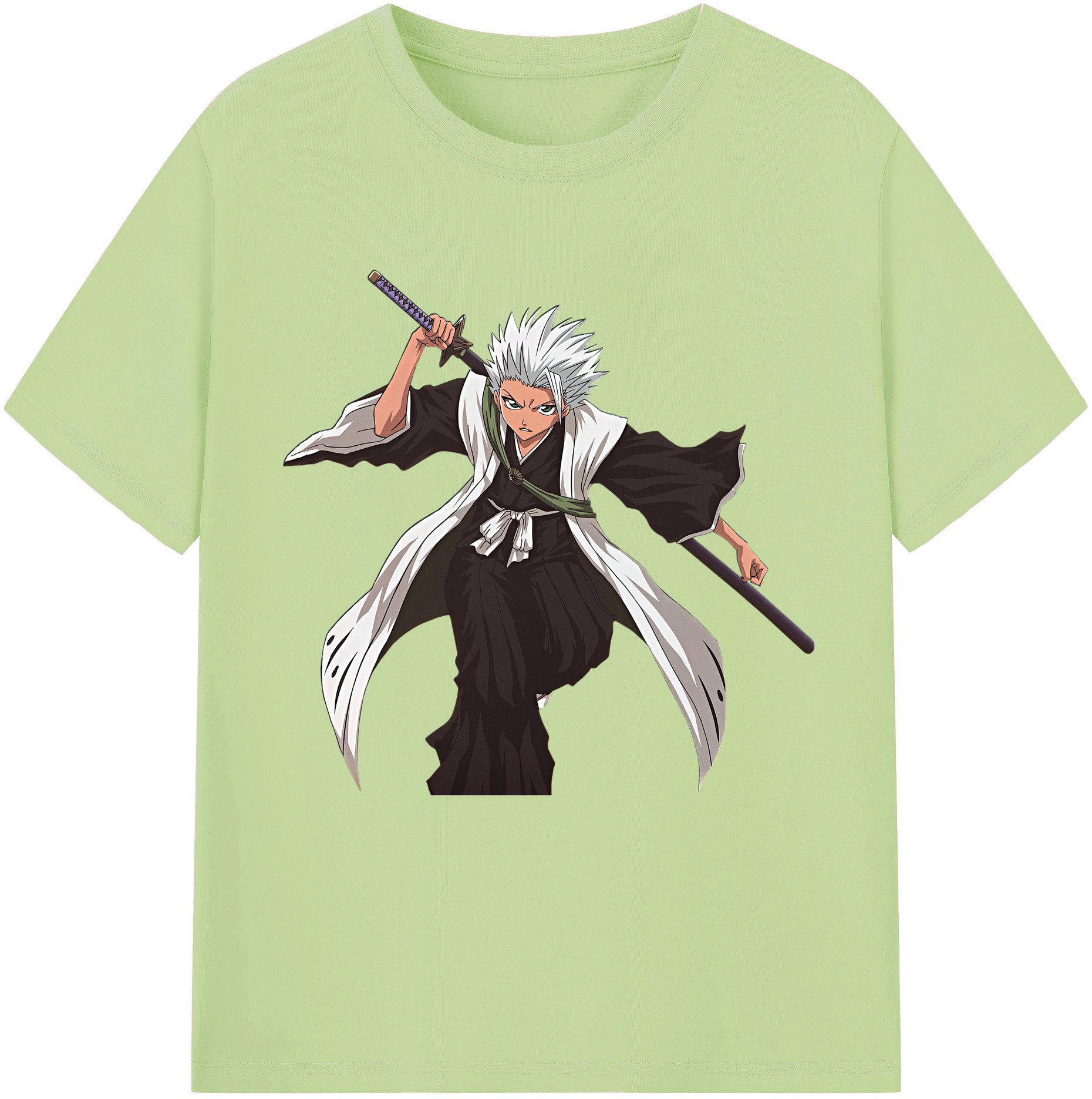 （画像用） ブリーチ 日番谷冬獅郎（ひつがや とうしろう） BLEACH Hitsugaya Toushirou 綿100％半袖Tシャツ（フロントプリント）